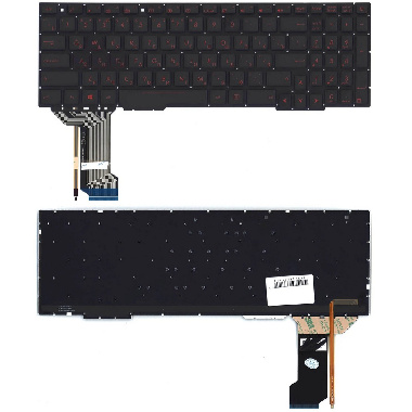 Клавиатура Asus GL753, GL553, FX553VD узкий шлейф подсветки V156362AS1, 0KN1-0B3US11, 0KNB0-6674US00