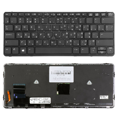 Клавиатура HP EliteBook S810 G1. Плоский Enter. Черная, с серебристой рамкой. С подсветкой NSK-CR4BV