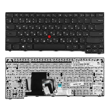 Клавиатура Lenovo ThinkPad E450, E455, E460, E465. Плоский Enter. Черная, с рамкой. PN: SN20E66124.