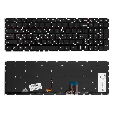 Клавиатура Lenovo Y50-70, Y50-80, Y70-70. Плоский Enter. Черная, без рамки. С подсветкой. PN: 252159