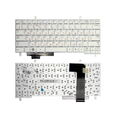 Клавиатура Samsung N210, N210-JA02RU, N210-JB01RU, NP-N210-JA01UA. Плоский Enter. Белая, без рамки.