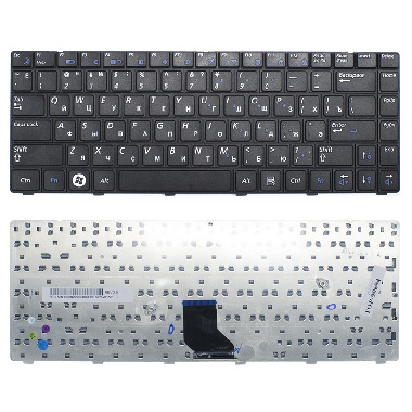 Клавиатура Samsung R515, R518, R520. Плоский Enter. Черная, без рамки. PN: BA59-02486D.