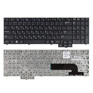 Клавиатура Samsung X520, NP-X520-FA01UA, NP-X520-FA02UA. Плоский Enter. Черная, без рамки. PN: V1063