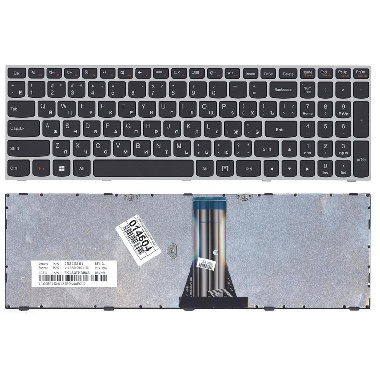 Клавиатура Lenovo IdeaPad B50-30, B50-45, G50-30, G50-70, Z50-70 черная с серой рамкой