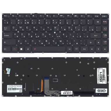 Клавиатура Lenovo Yoga 900-13ISK2. Плоский Enter. Черная, с черной рамкой. PN: SN20H56001, PK130YV3A