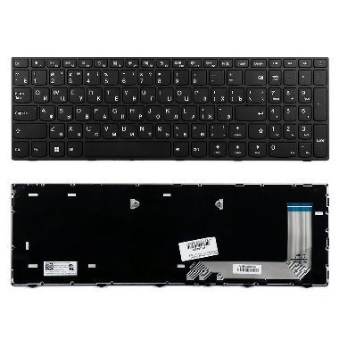 Клавиатура Lenovo Ideapad 110-15ISK, 110-17ACL Series. Плоский Enter. Черная, с рамкой.