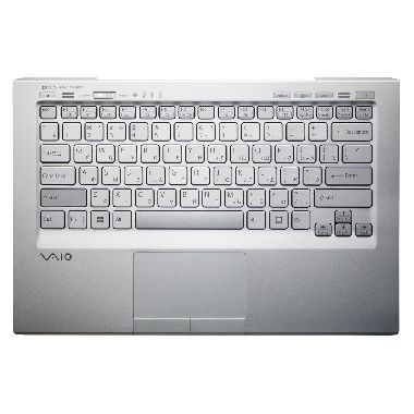 Клавиатура для ноутбука Sony Vaio VPC-SC серебряная, с подсветкой, верхняя панель в сборе
