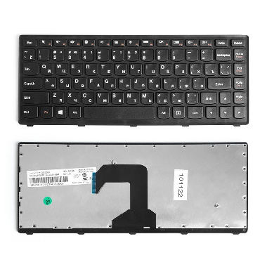 Клавиатура Lenovo IdeaPad S300, S400, S405. Плоский Enter. Черная с черной рамкой. 25205086, T3E1-RU