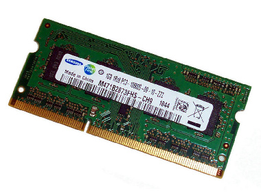 Оперативная память SODIMM DDR3 1Gb PC3-10600S 1333MHz Samsung M471B2873FHS-CH9 для ноутбука