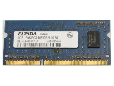 Оперативная память SODIMM DDR3 1Gb PC3-10600S 1333MHz Elpida EBJ10UE8BDS0-DJ-F для ноутбука