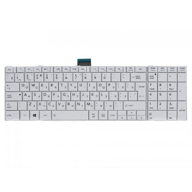 Клавиатура для ноутбука Toshiba C50, L50, C850, P870 Series. Г-образный Enter. Белая, без рамки. PN: