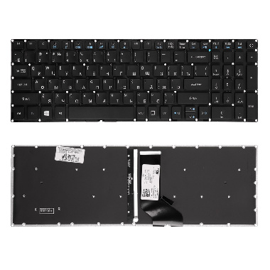 Клавиатура Acer Aspire E5-522, E5-573, E5-722. Плоский Enter. Без рамки. С подсветкой. NK.I1513.006