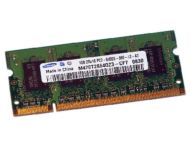 Оперативная память SODIMM DDR2 1Gb PC2-6400S 800MHz Samsung M470T2864QZ3-CF7 для ноутбука