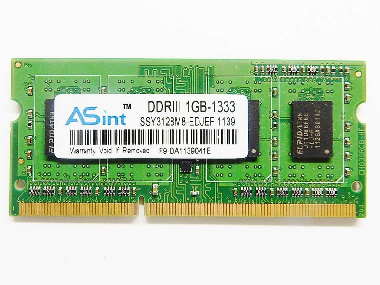 Оперативная память SODIMM DDR3 1Gb PC3-10600S 1333MHz Asint SSY3128M8-EDJEF для ноутбука