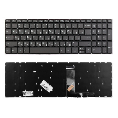 Клавиатура Lenovo IdeaPad 320-15ABR, 320-15AST Series. Плоский Enter. Серая, без рамки.