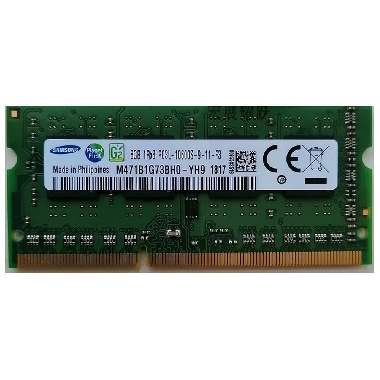 Оперативная память SODIMM DDR3L 8Gb PC3L-10600 1333MHz Samsung M471B1G73BH0-YH9 для ноутбука
