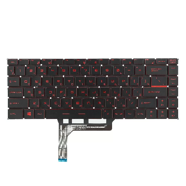 Клавиатура для ноутбука MSI GF63 9SCXR черная с красной подсветкой клавиши