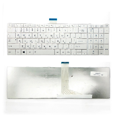 Клавиатура Toshiba C50, L50, C850, P870. Плоский Enter. Белая, без рамки. PN: MP-11B96SU-528, NSK-TT