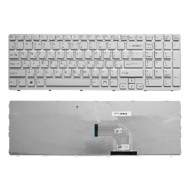 Клавиатура Sony Vaio SVE1512 149093511 белая, белая рамка